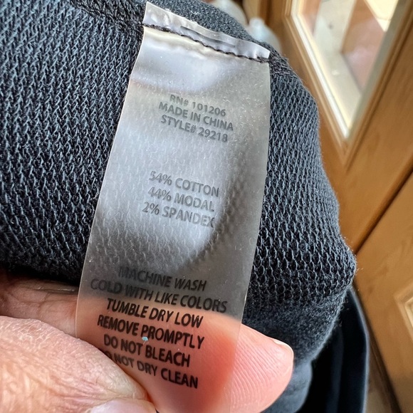 Soft Surroundings Black Wide Leg Lounge Pants Modal Blend Relaxed Travel L - Picture 4 of 4